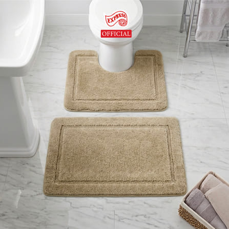 พรมเช็ดเท้าชุดห้องน้ำ 2 ชิ้น EXPRESS CARPET รุ่น DG3-4 ขนาด45X70 ซม.และ พรมรูปตัว U 50X60 ซม. หนา 12-20 มม. สีน้ำตาล _3